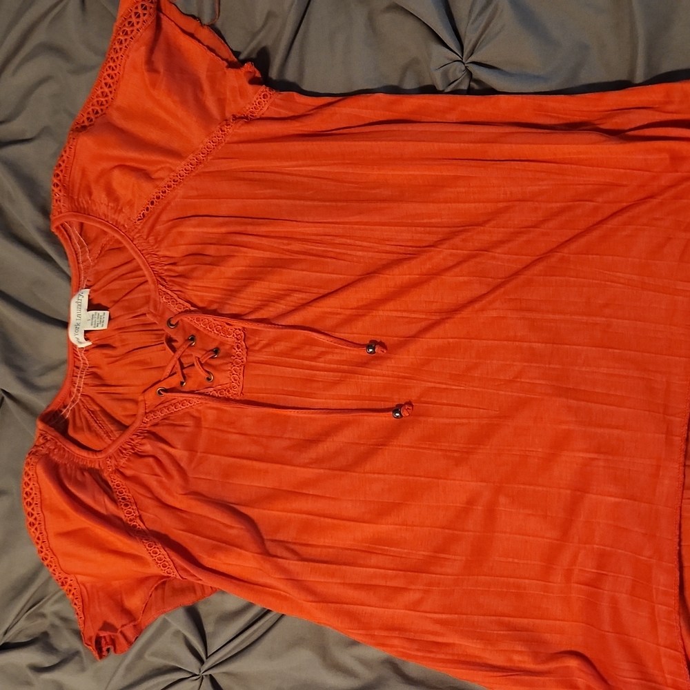 New York Laundry orange shirt, size small